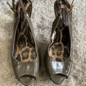 Dolce & Gabbana Grey Peep Toe Heels